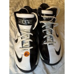 NIKE White Black 2007 Air Elite Basketball Shoes 316687-101‎  Size 8.5 Women's